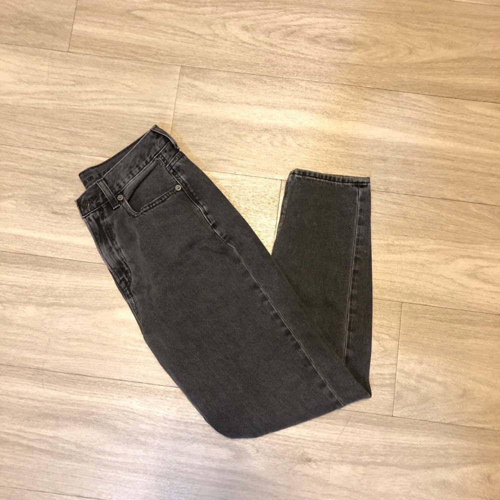 American eagle dark grey mom jeans size 0 short